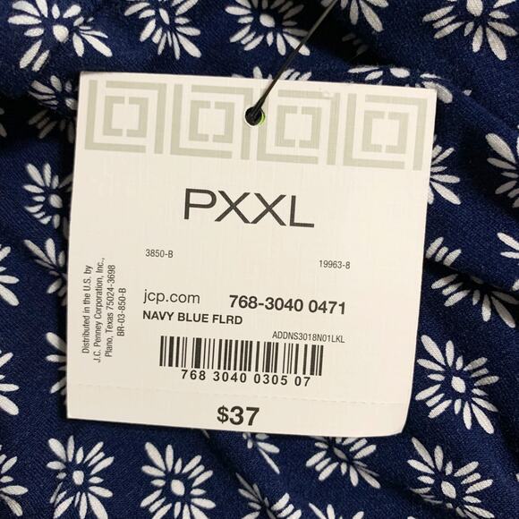 New Liz Claiborne Maxi Skirt Blue Stretchy Elastic Waist Women's PXXL XXL Petite - Picture 5 of 7